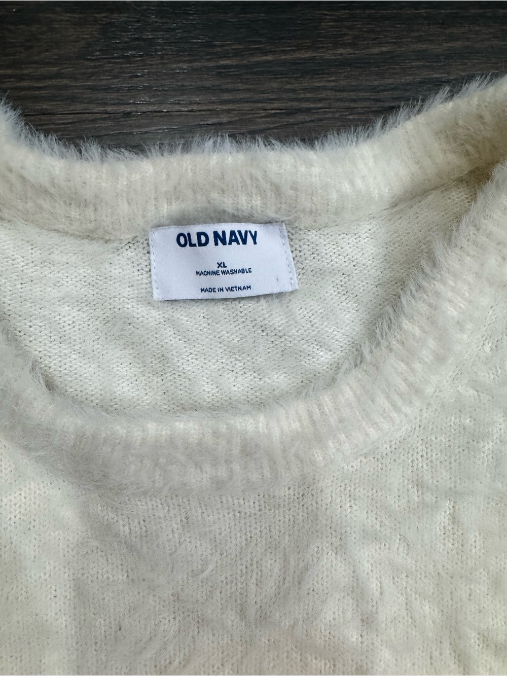 Old Navy Women's Cream Crewneck Sweater - Classic Cozy Knit - Picture 3 of 4